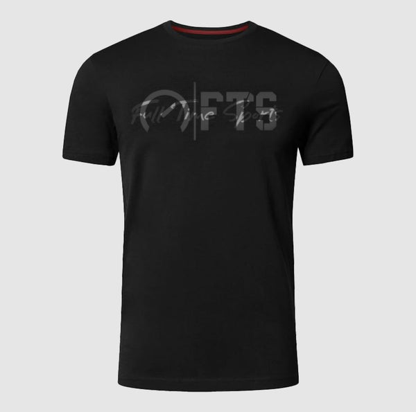 Black FTS Printed T Shirt | Full Time Sports Round Neck Print T Shirt