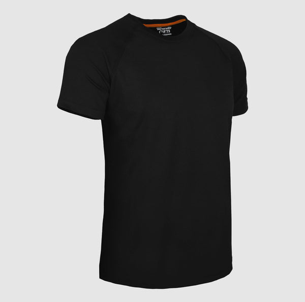 Black Performance T-Shirts | Breathable 100% Polyester Round Neck Short Sleeve Shirt