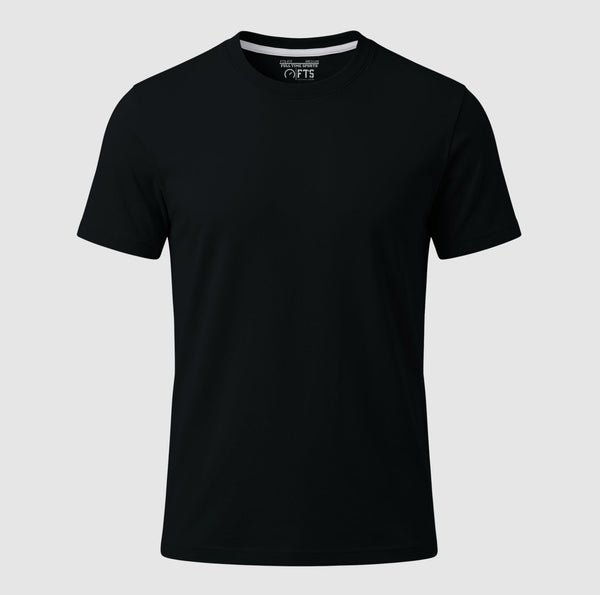 Black T Shirt Short Sleeves|Plain Round Neck Shirt