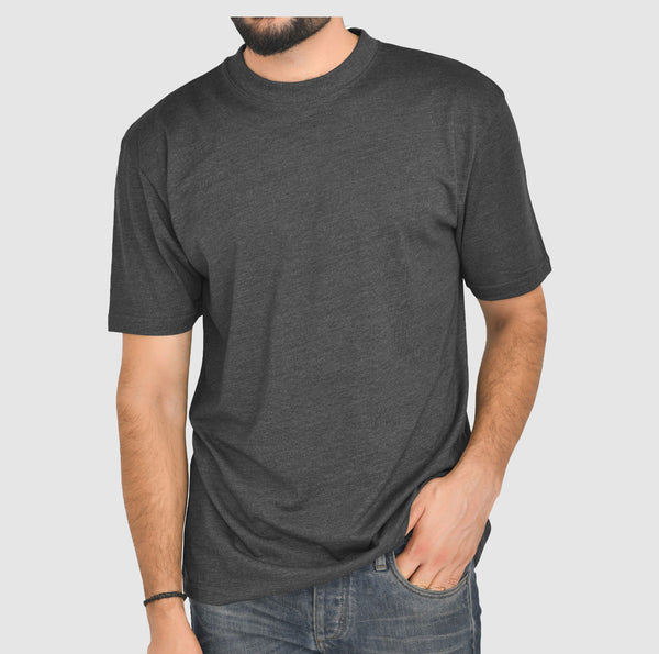 Charcoal Long and tall T Shirts - Round Neck Short Sleeves Big Casual wear Shirt 5XL Sizes