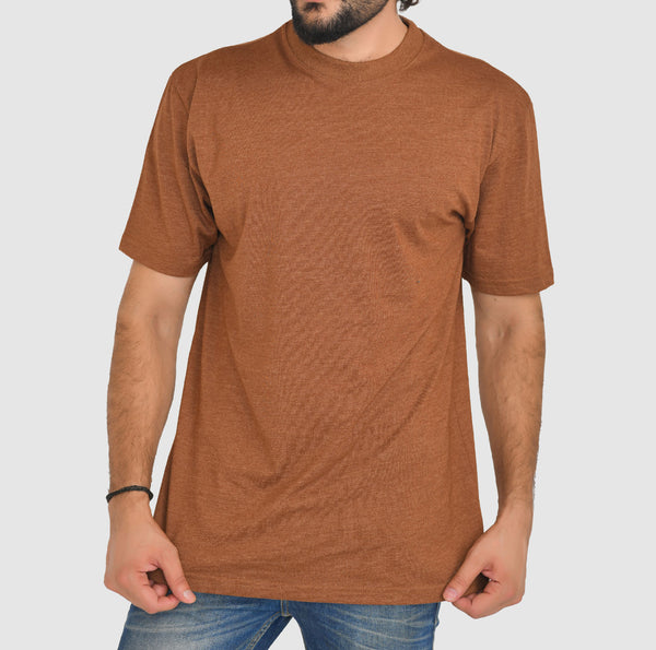 Chocolate Long and tall T Shirts - Round Neck Short Sleeves Big Casual wear Shirt 5XL Sizes