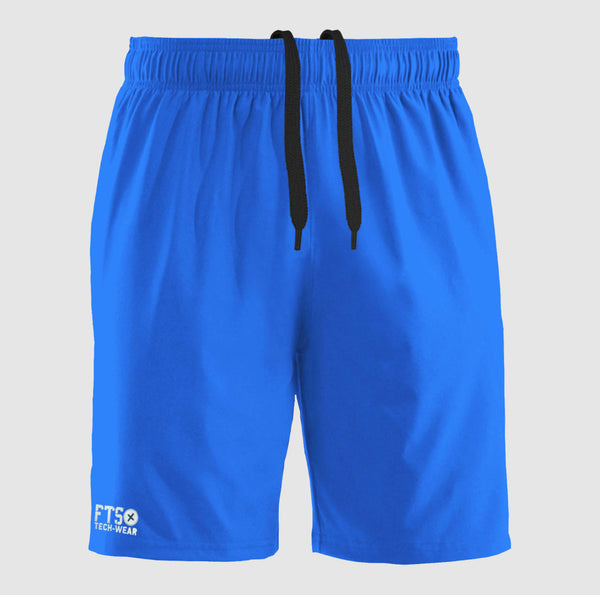 Dark Blue Short Polyester Shorts for Running Or Gym With Zip Pockets