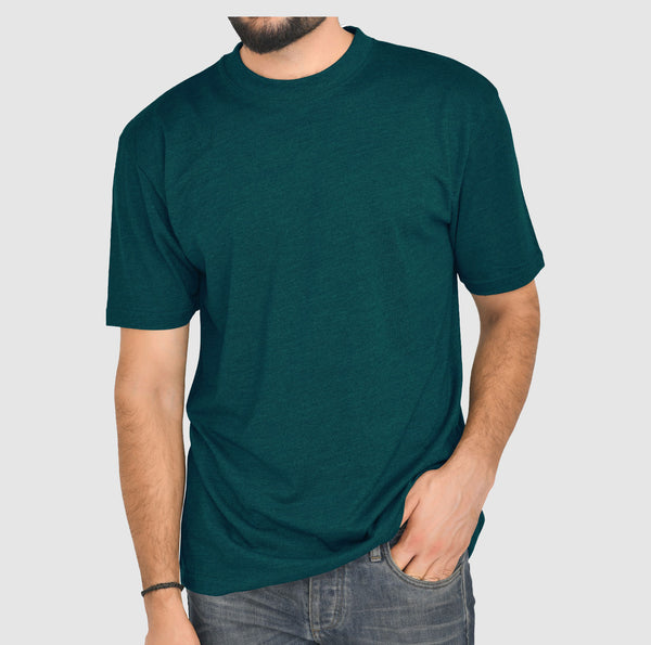 Dark Green Long and tall T Shirts - Round Neck Short Sleeves Big Casual wear Shirt 5XL Sizes