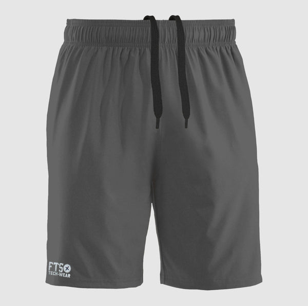 Dark Grey Short Polyester Shorts for Running Or Gym With Zip Pockets