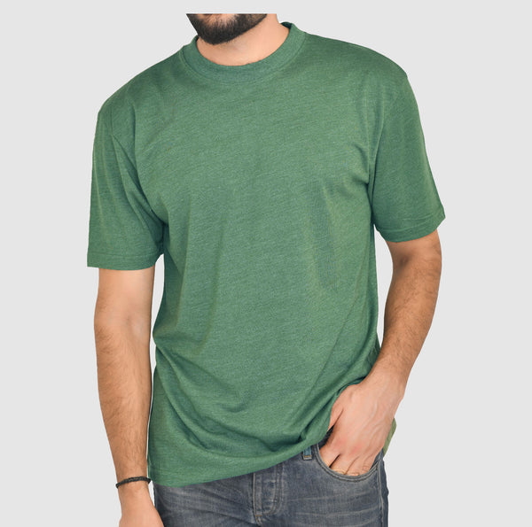 Foresty Green Long and tall T Shirts - Round Neck Short Sleeves Big Casual wear Shirt 5XL Sizes
