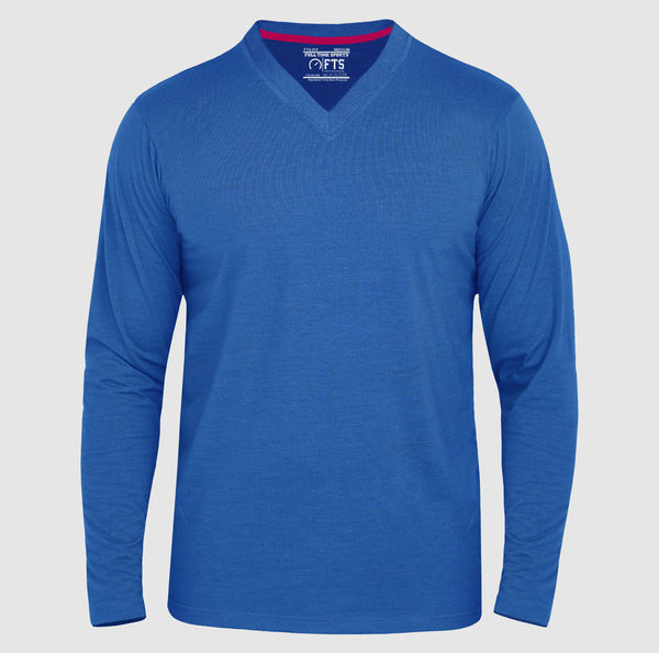 Full Sleeves T-Shirts | Dark Blue V Neck Full Sleeves Shirt