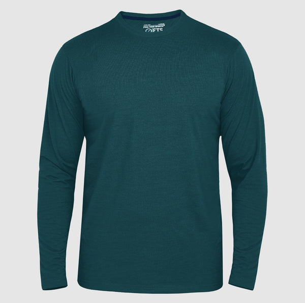Full Sleeves T-Shirts | Forest Green Round Neck Full Sleeves Shirt