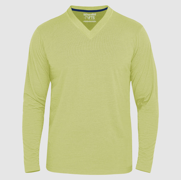 Full Sleeves T-Shirts | Sea Green V Neck Full Sleeves Shirt