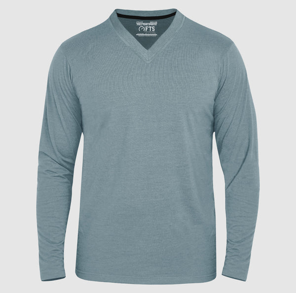 Full Sleeves T-Shirts | Slate V Neck Full Sleeves Shirt