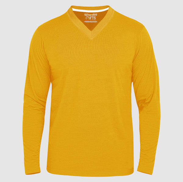Full Sleeves T-Shirts | Yellow V Neck Full Sleeves Shirt