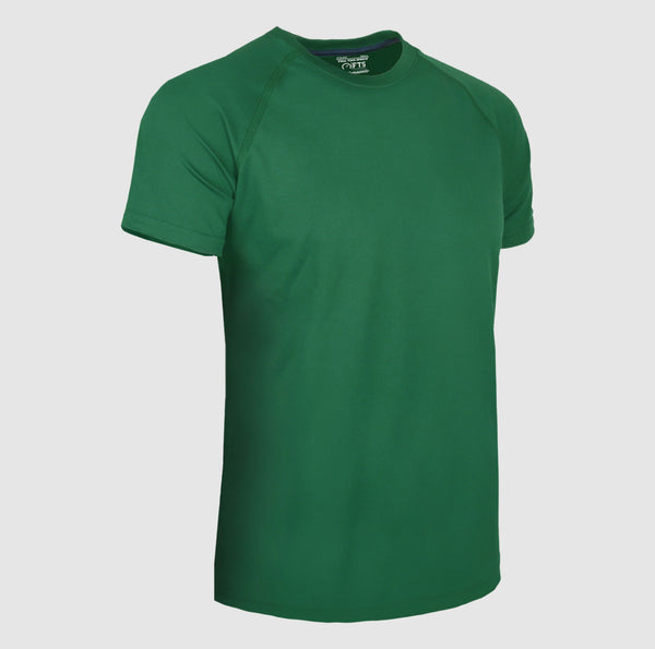 Green Performance T-Shirts | Breathable 100% Polyester Round Neck Short Sleeve Shirt