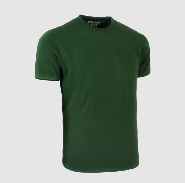 Green Short Sleeves T-Shirts|Plain Round Neck Shirt