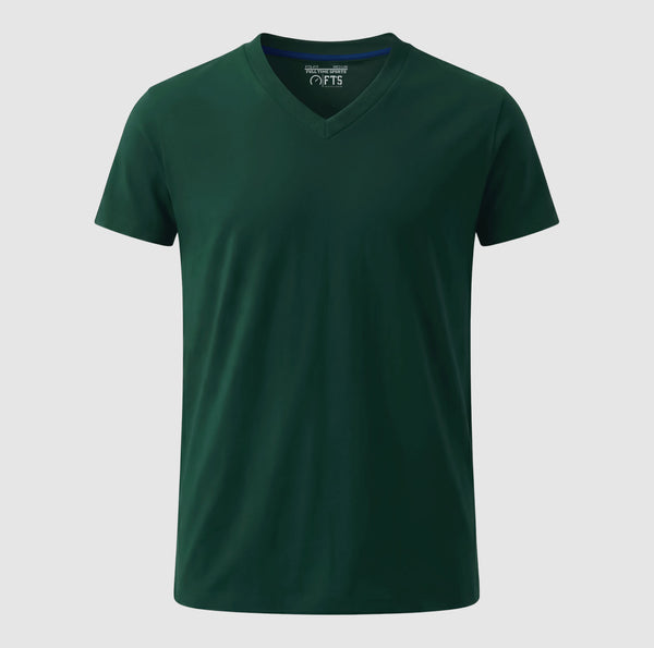 Green V Neck Short Sleeve T-Shirts | Comfortable Half Sleeves V-Neck Shirts