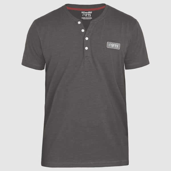 HENLEY T-Shirts | Dark Grey Short Sleeves Henley Shirt