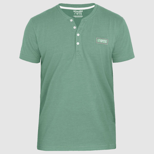 HENLEY T-Shirts | Hunter Green Short Sleeves Henley Shirt