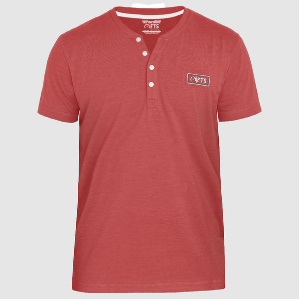 HENLEY T-Shirts | Wine Red Short Sleeves Henley Shirt