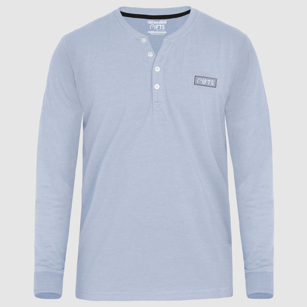 Henley Full Sleeves T-Shirts | Aqua Full Sleeves Henley Shirt