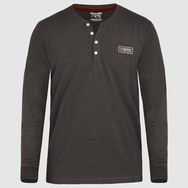 Henley Full Sleeves T-Shirts | Charcoal Full Sleeves Henley Shirt