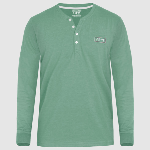 Henley Full Sleeves T-Shirts | Hunter Green Full Sleeves Henley Shirt