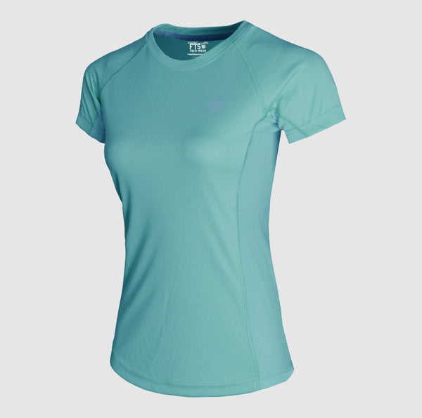 Ladies Short Sleeve Shirts in Mint Green Color - Women's Short-Sleeved T-Shirt Made of 100% Polyester