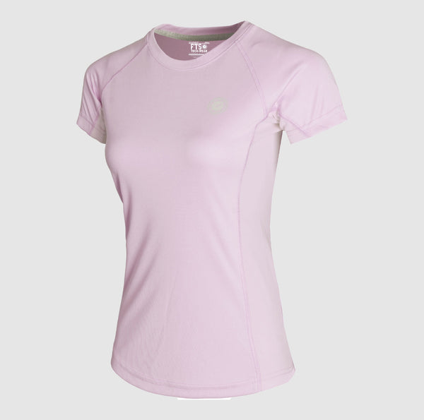 Ladies Short Sleeve Shirts in Pale Pink Color - Women's Short-Sleeved T-Shirt Made of 100% Polyester