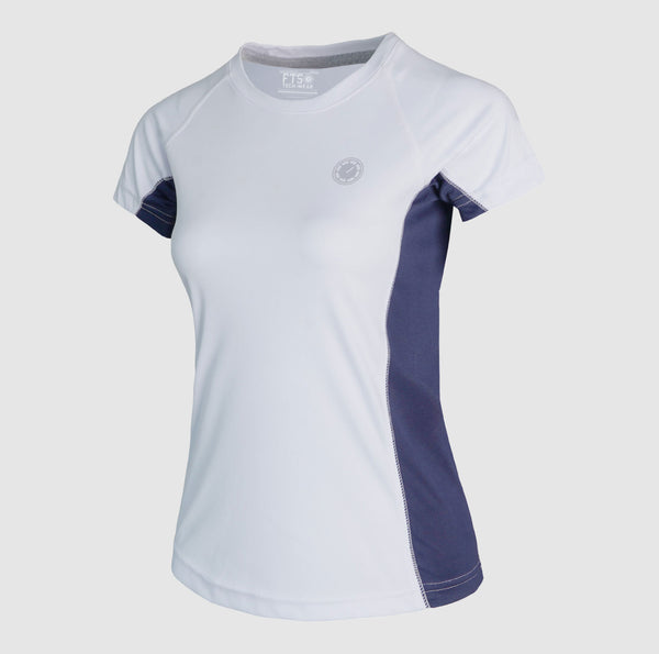 Ladies T-Shirts in White With Side Pannel - Women's Short-Sleeved T-Shirt Made of 100% Polyester