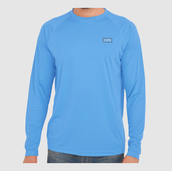 Lite Blue Full Sleeves Performance T-Shirts | Breathable 100% Polyester Round Neck Shirt