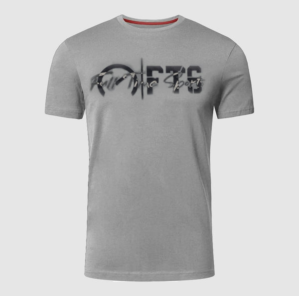 Lite Grey FTS Printed T Shirt | Full Time Sports Round Neck Print T Shirt