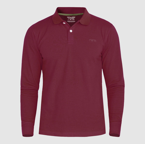 Maroon Long Sleeves Polo| Full Sleeves Polo Shirts For Men