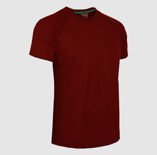 Maroon Performance T-Shirts | Breathable 100% Polyester Round Neck Short Sleeve Shirt