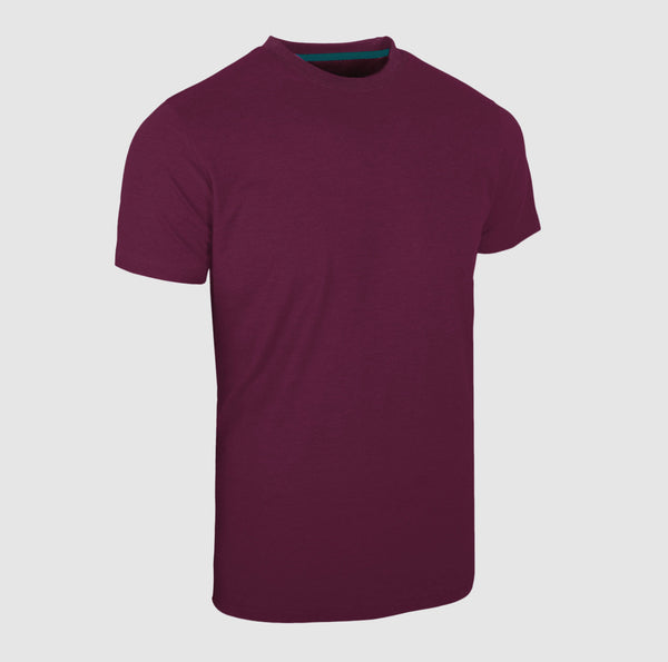 Maroon Short Sleeves T-Shirts|Plain Round Neck Shirt