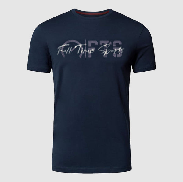 Navy Blue FTS Printed T Shirt | Full Time Sports Round Neck Print T Shirt