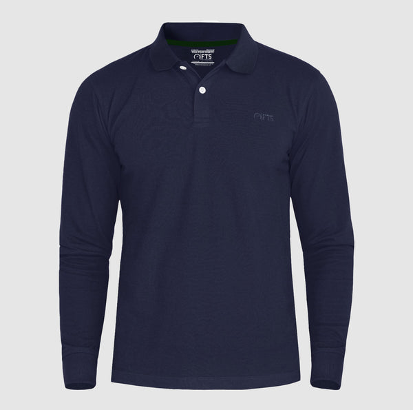 Navy Blue Long Sleeves Polo| Full Sleeves Polo Shirts For Men