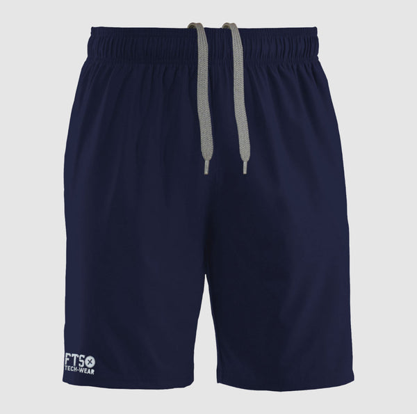 Navy Blue Short Polyester Shorts for Running Or Gym With Zip Pockets