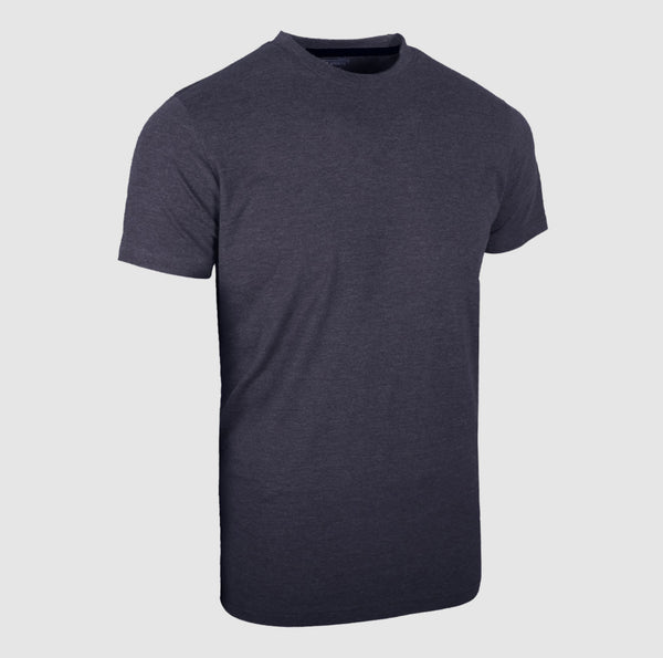 Navy Melange T Shirt | Plain Round Neck Short Sleeves T-Shirts