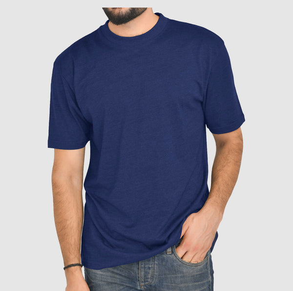 Navy Long and tall T Shirts - Round Neck Short Sleeves Big Casual wear Shirt 5XL Sizes