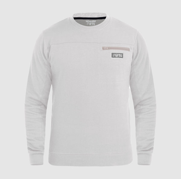 Off White Sweatshirts Round Neck Jumpers Chest Pocket