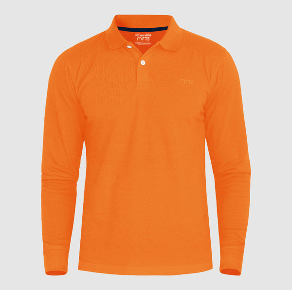 Orange Long Sleeves Polo| Full Sleeves Polo Shirts For Men