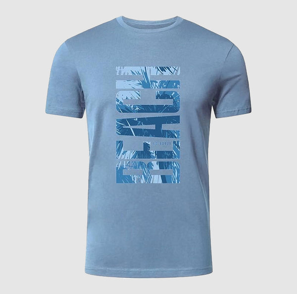 Ultra Soft Premium  Printed T-Shirt | Beach Print – Infinity Blue | 100% Combed Cotton