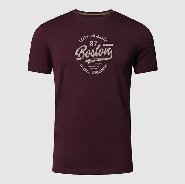 Premium Printed T-shirt | Boston Wine 100% Cotton Print T Shirt Short Sleeves