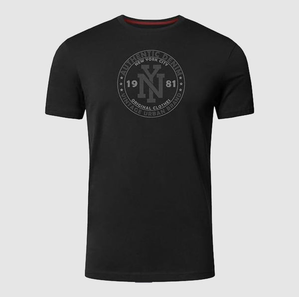Premium Printed T-shirt | NY 1981 Black 100% Cotton Print T Shirt Short Sleeves