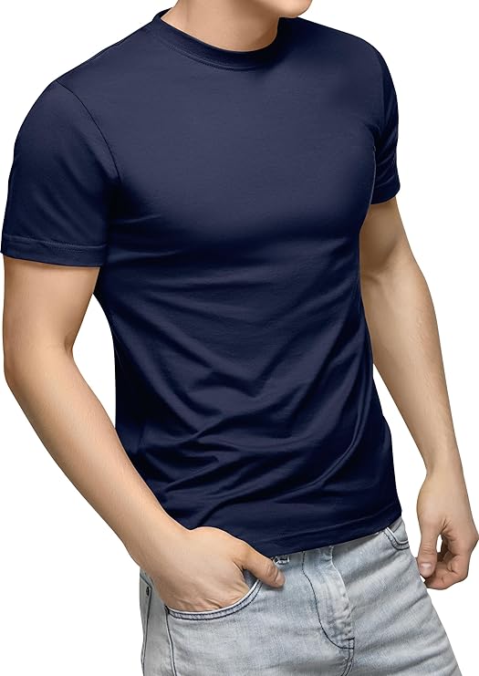 Premium Quality Navy Blue T Shirt | Round Neck Short Sleeve T-Shirts - Full Time Sports Pakistan
