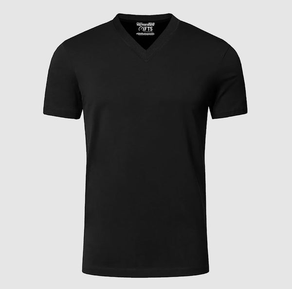 Premium Quality V Neck Black T Shirt | V-Neck Short Sleeve T-Shirts