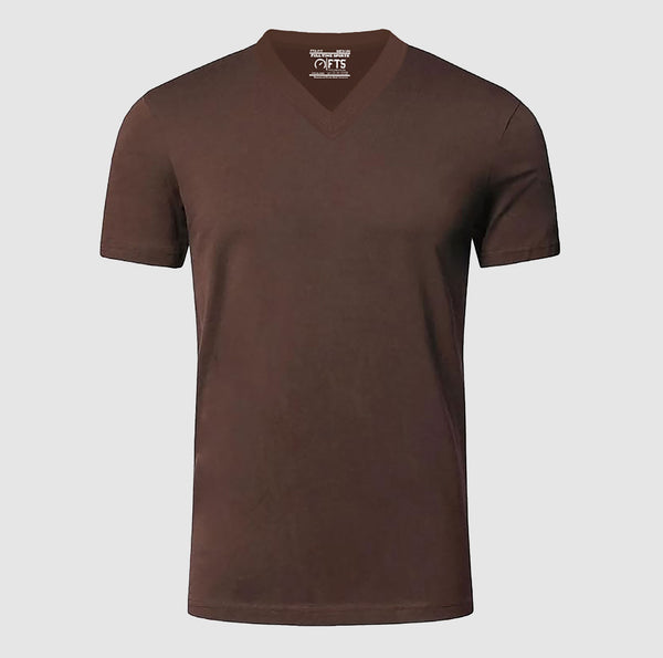 Premium Quality V Neck Brown T Shirt | V-Neck Short Sleeve T-Shirts