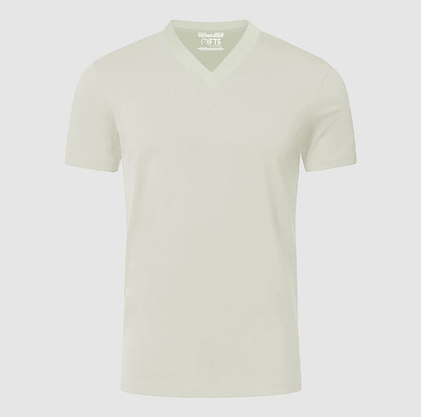 Premium Quality V Neck Cream T Shirt | V-Neck Short Sleeve T-Shirts