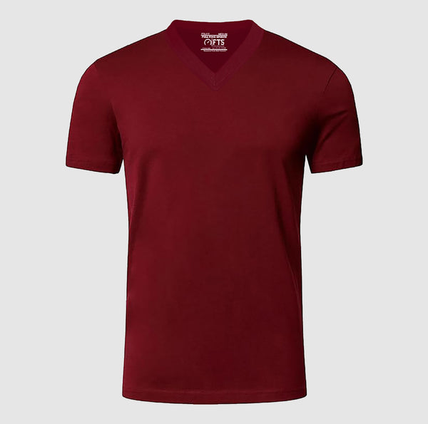 Premium Quality V Neck Dark Red T Shirt | V-Neck Short Sleeve T-Shirts
