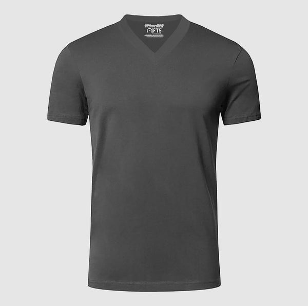 Premium Quality V Neck Grey Melange T Shirt | V-Neck Short Sleeve T-Shirts