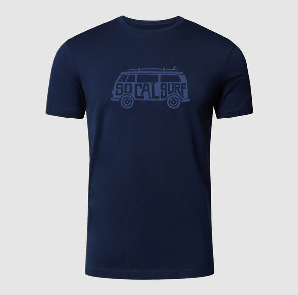 Premium Printed T-shirt | SoCalSurf Navy 100% Cotton Print T Shirt Short Sleeves