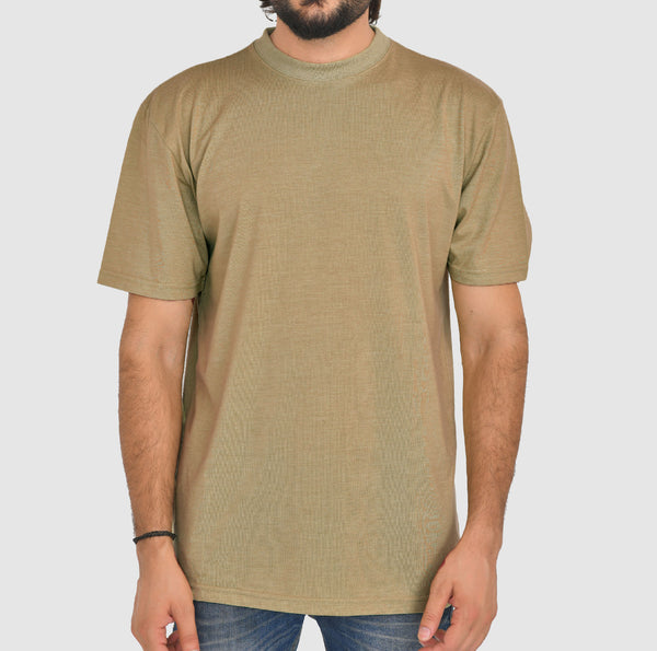 Tan Long and tall T Shirts - Round Neck Short Sleeves Big Casual wear Shirt 5XL Sizes