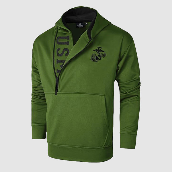 Olive Green Hoodie - USMC ARMY Trinda / Polyester Fleece Hoodies